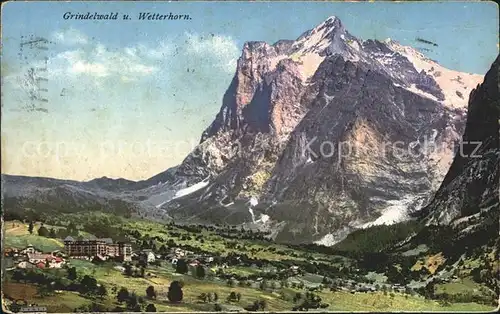 Grindelwald mit Wetterhorn Kat. Grindelwald