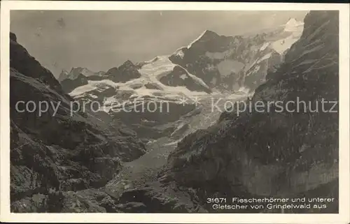 Grindelwaldgletscher mit Fiescherhoerner  Kat. Grindelwald
