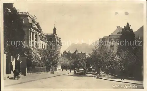 Chur GR Strassenpartie Postgebaeude Kat. Chur