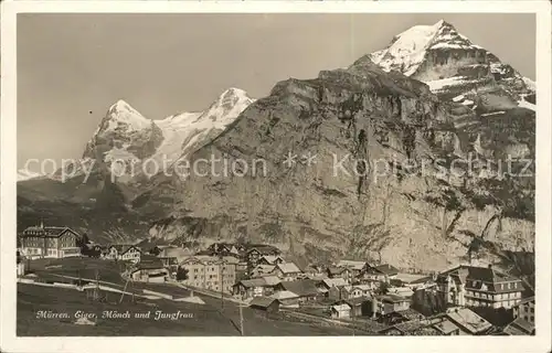 Muerren BE mit Eiger Moench Jungfrau Kat. Muerren