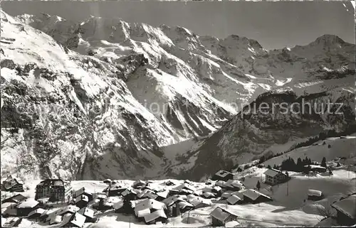 Muerren BE mit Gletscherhorn Ebnefluh Mittaghorn Grosshorn Breithorn Kat. Muerren