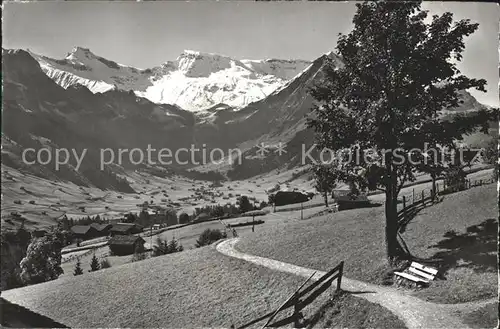 Adelboden Hoernliweg mit Steghorn und Wildstrubel Kat. Adelboden