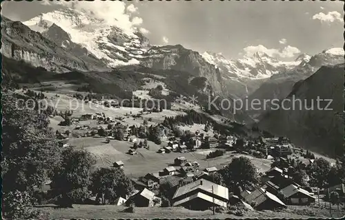 Wengen BE mit Jungfrau und Breithorn Kat. Wengen