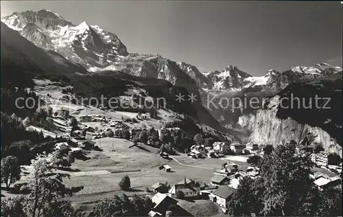 Wengen BE mit Jungfrau und Breithorn Kat. Wengen