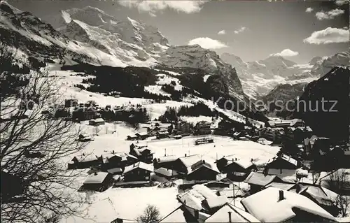 Wengen BE mit Jungfrau und Breithorn Kat. Wengen