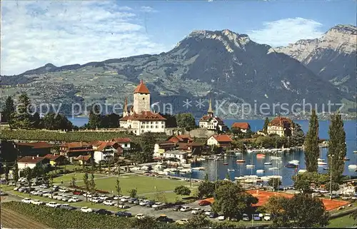 Spiez BE mit Schloss und Hafen am Thunersee Kat. Spiez