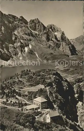 Engelberg OW Hotel Truebsee mit Hanghorn und Hutstock Alpen Kat. Engelberg