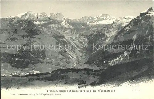 Truebsee OW Blick auf Engelberg und Wallenstoecke Alpenpanorama Kat. Engelberg