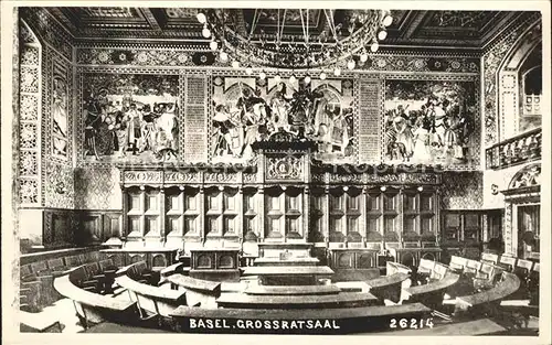 Basel BS Grossratsaal im Rathaus Wandgemaelde Kat. Basel