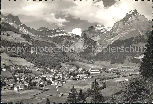 Engelberg OW Gesamtansicht mit Alpenpanorama Kat. Engelberg