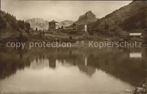 Engelberg OW Truebsee mit Hotel und Hahnen Kat. Engelberg