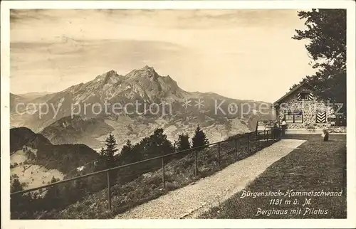 Hammetschwand Buergenstock Berghaus mit Pilatus Kat. Buergenstock