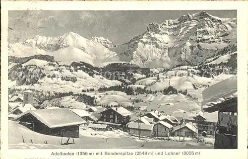 Adelboden mit Bonderspitze und Lohner Kat. Adelboden