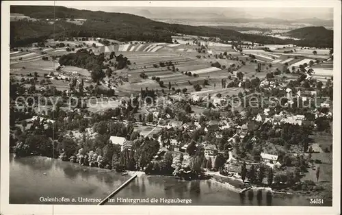 Gaienhofen Bodensee mit Hegaubergen Fliegeraufnahme