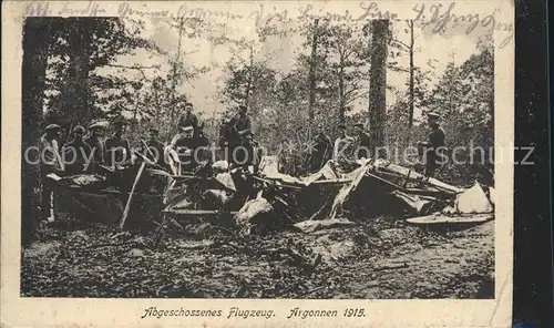 Militaria Aviatik abgeschossenes Flugzeug Argonnen WK 1