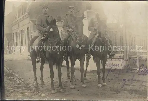 Militaria WK1 Pferde Gruppenfoto Kavaleria Kat. WK1