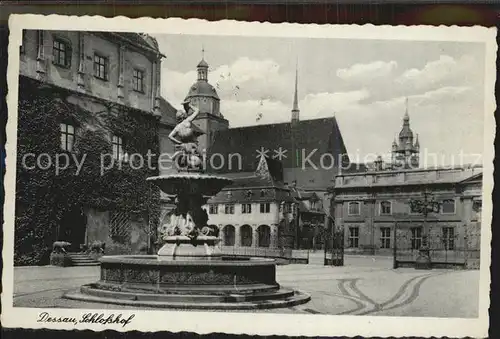 Dessau Rosslau Schlosshof Brunnen Skulptur Kat. Dessau Rosslau