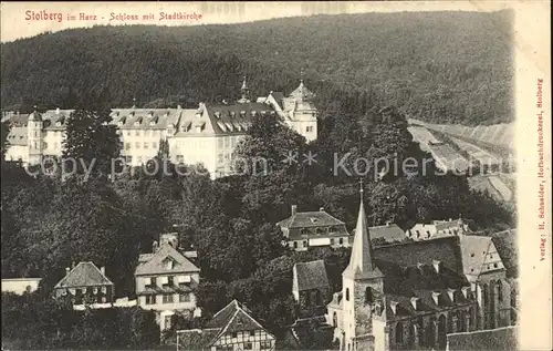 Stolberg Harz Schloss mit Stadtkirche Kat. Stolberg Harz