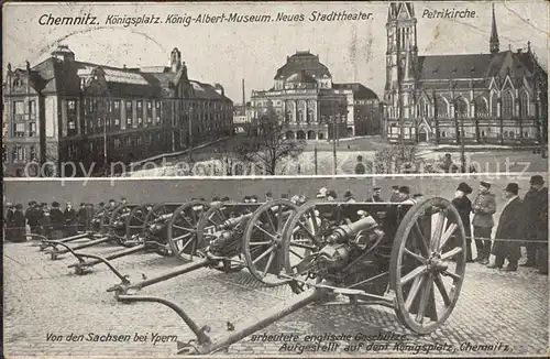 Chemnitz Koenigsplatz Koenig Albert Museum Neues Stadttheater Petrikirche Kat. Chemnitz