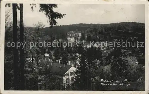 Friedrichroda Blick von der Gaensekuppe Kat. Friedrichroda