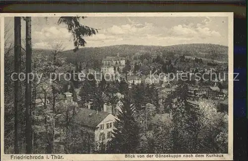 Friedrichroda Blick von der Gaensekuppe nach dem Kurhaus Kat. Friedrichroda