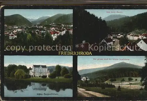 Friedrichroda Inselberg Schloss Reinhardsbrunn  Der Kalte Markt Kat. Friedrichroda