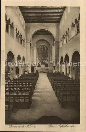 Gernrode Harz Stiftskirche Sankt Cyriaki Hauptschitt mit Hochaltar Kat. Gernrode Harz