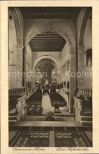 Gernrode Harz Stiftskirche Sankt Cyriaki Hauptschiff Orgelapsis Altarteppich  Kat. Gernrode Harz