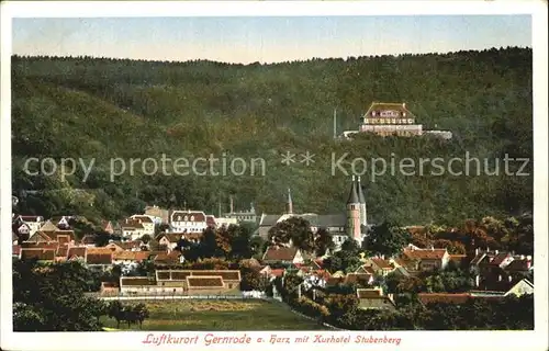 Gernrode Harz Kurhotel Stubenberg Kat. Gernrode Harz