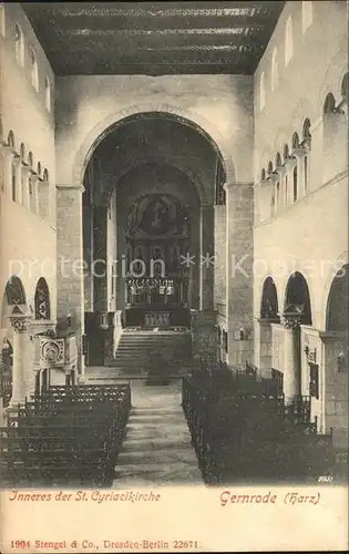 Gernrode Harz Stiftskirche Sankt Cyriaki Innen Kat. Gernrode Harz