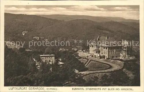 Gernrode Harz Kurhotel Stubenberg  Blick ins Hagental Kat. Gernrode Harz