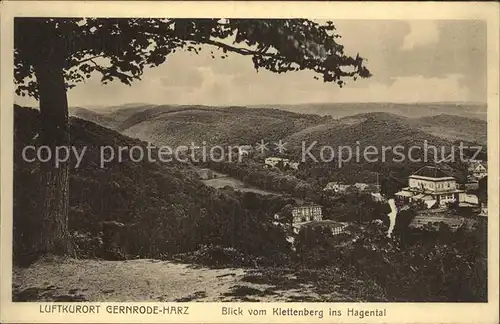 Gernrode Harz Blick vom Klettenberg ins Hagental Kat. Gernrode Harz