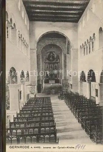 Gernrode Harz Inneres der Cyriaki Kirche Kat. Gernrode Harz