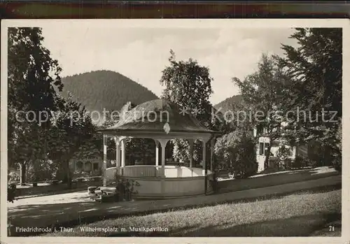 Friedrichroda Wilhelmsplatz mit Musikpavillon Kat. Friedrichroda