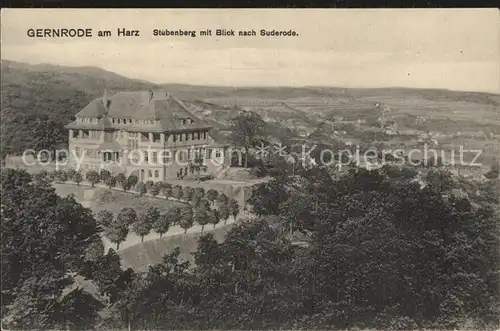 Gernrode Harz Stubenberg Blick nach Suderode Kat. Gernrode Harz