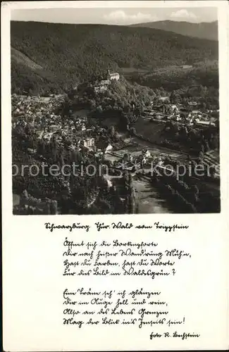 Schwarzburg Thueringer Wald Blick vom Trippstein Kat. Schwarzburg