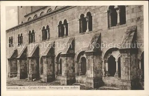 Gernrode Harz Cyriaki Kirche Kreuzgang von aussen Kat. Gernrode Harz