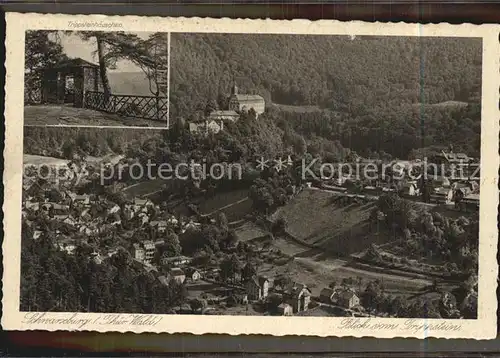 Schwarzburg Thueringer Wald Blick von Trippstein Schloss Kat. Schwarzburg