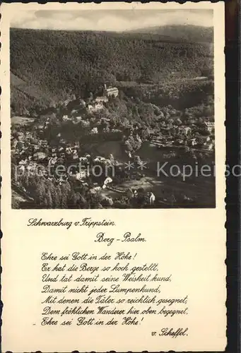 Schwarzburg Thueringer Wald Blick vom Trippstein Bergpsalm Kat. Schwarzburg