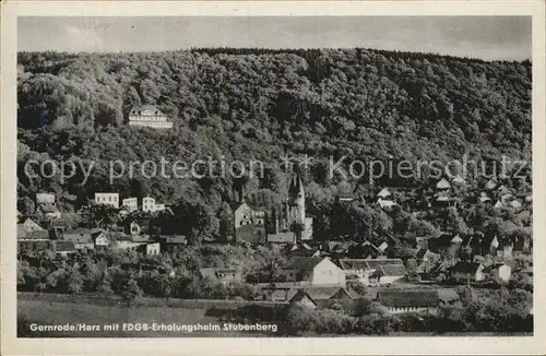 Gernrode Harz FDGB Erholungsheim Stubenberg Kat. Gernrode Harz