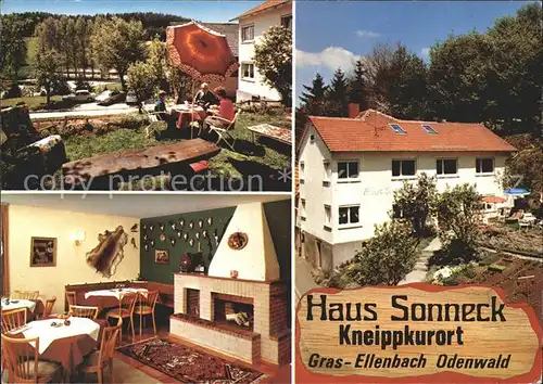 Gras Ellenbach Haus Sonneck Kaminzimmer Terrasse Kat. Grasellenbach