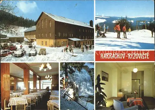 Krkonose Harrachov Ryzoviste chata CSTV Lyzarsky vytah na Cerfak Jidelna Mumlavsky vodopad Interier chaty Kat. Polen