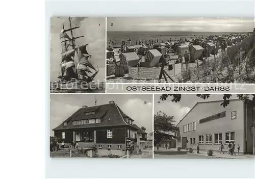 Zingst Ostseebad Segelschulschiff Wilhelm Pieck Strand Kurhaus FDGB Erholungsheim Norlicht / Zingst Darss /Nordvorpommern LKR