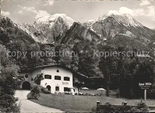 Schoenau Berchtesgaden Cafe Pension Restaurant Haus Wille Kat. Berchtesgaden