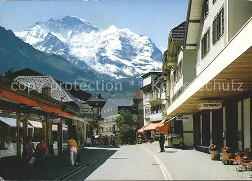 Wengen BE Hauptstrasse mit Jungfrau Kat. Wengen