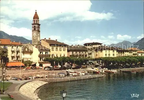 Ascona TI Lago Maggiore Kirche Boote Kat. Ascona