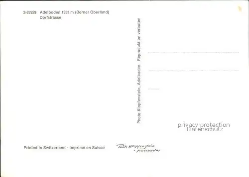 Adelboden Dorfstrasse  Kat. Adelboden