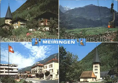 Meiringen BE Kapellenstrasse Postplatz Luftseilbahn Kirche Kat. Meiringen