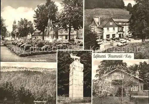 Frauenwald Thueringen Fraubachmuehle Monument Milchbar Platz des Friedens Kat. Frauenwald