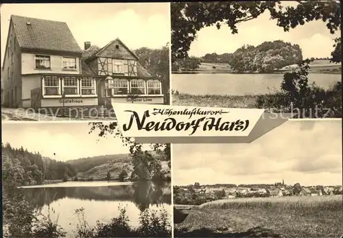 Neudorf Harzgerode Gesamtansicht Gaestehaus Goldener Loewe See Hoehenluftkurort Kat. Harzgerode